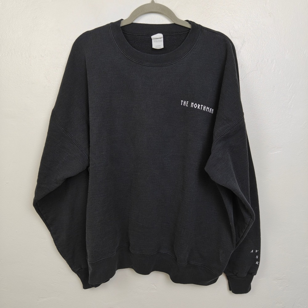Hanes Mens The Northman Sweatshirt XL Black Movie Promo Graphic Avenge Save Kill